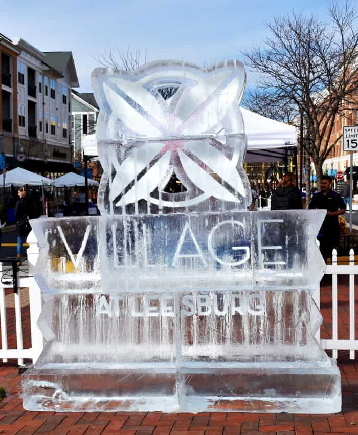 Village at Leesburg ice sculpture dog walking and pet sitting