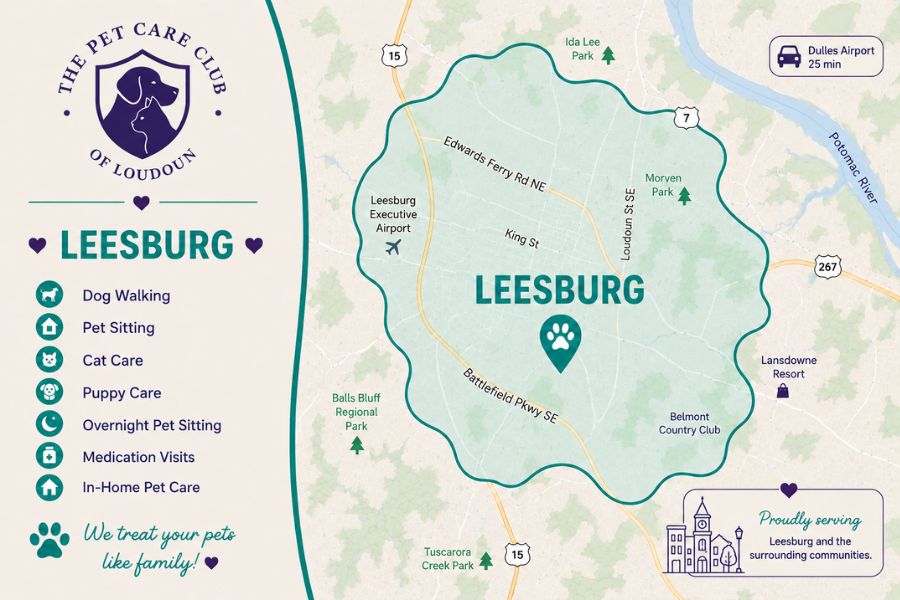 Leesburg, VA Service Area Map