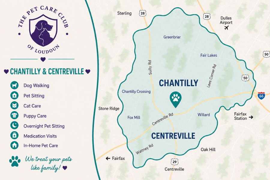 Chantilly & Centreville Service Area Map